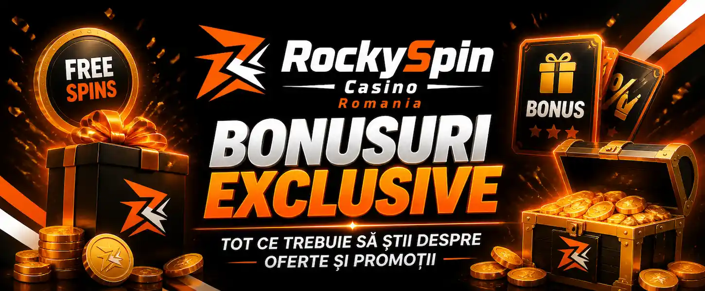 Bonusuri la Rockyspin Casino cu oferte exclusive, fise gratuite și stil promoțional premium pentru România.