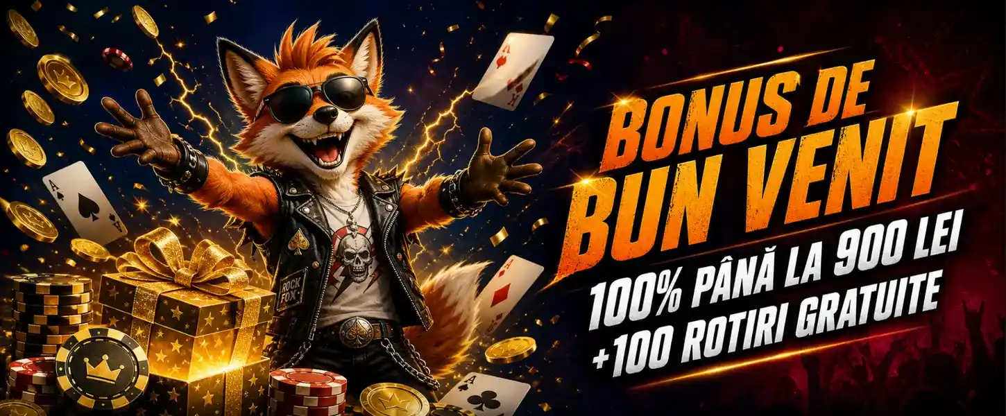 Bonus de bun venit Rockyspin Casino - 100% până la 900 lei și 100 Rotiri Gratuite