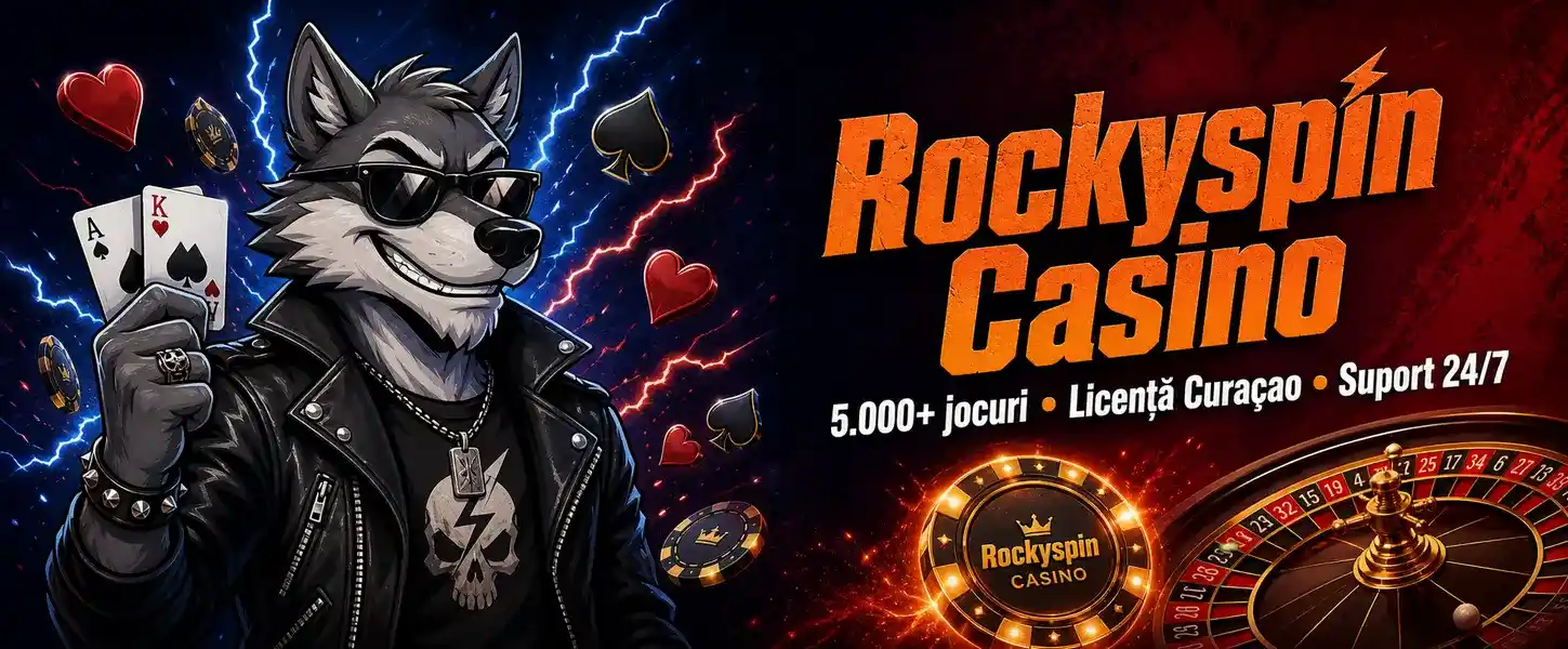 Rockyspin Casino - recenzie completă: 5.000+ jocuri, licență Curaçao, suport 24/7